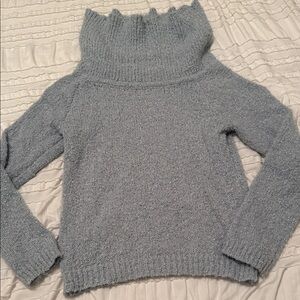 Cozy light blue off shoulder cowl neck  Sweater